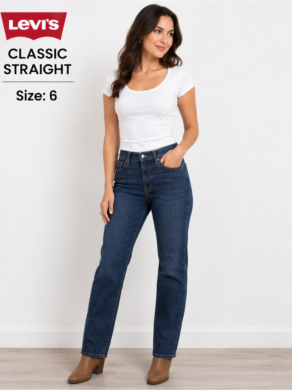 Levi’s Women’s Classic Straight Leg Jeans Dark Wash Size 6